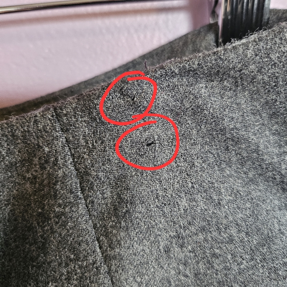 Talbots Vintage Gray Italian Wool Split Front High Waisted A-Line Skirt - Picture 3 of 10